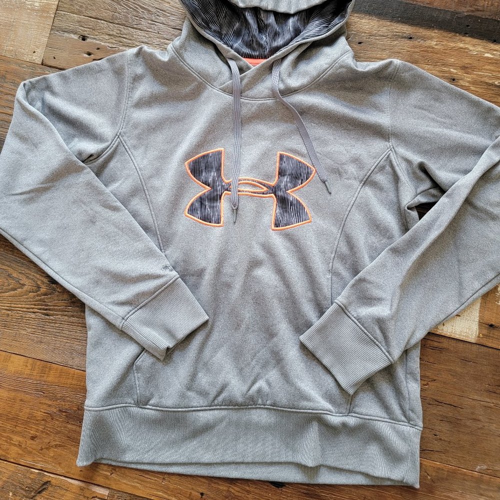 Under Armour Women's Cold Gear Hoodie - Medium - Gray & Orange - Like-New